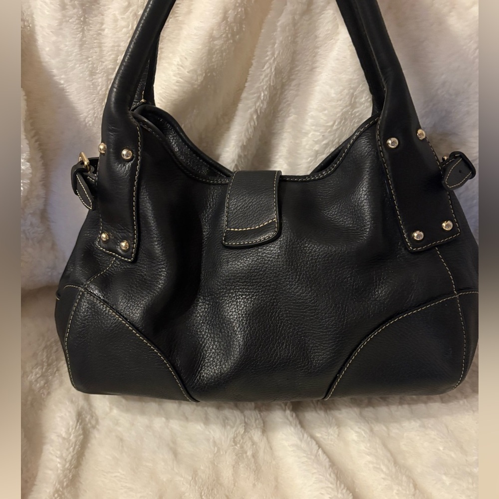 Dooney & Bourke Logo Lock Hobo/Satchel Bag Black Pebbled Leather EUC - Picture 7 of 17